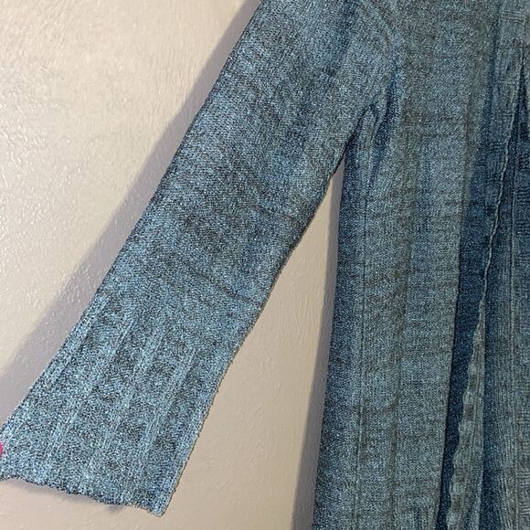 Ladies Brenda French for French Rags Turquoise and gray Cardigan size Large - Picture 5 of 11